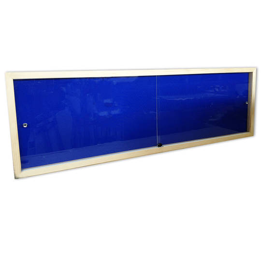 INDOOR LOCKABLE NOTICEBOARD with acrylic sliding doors & timber frame